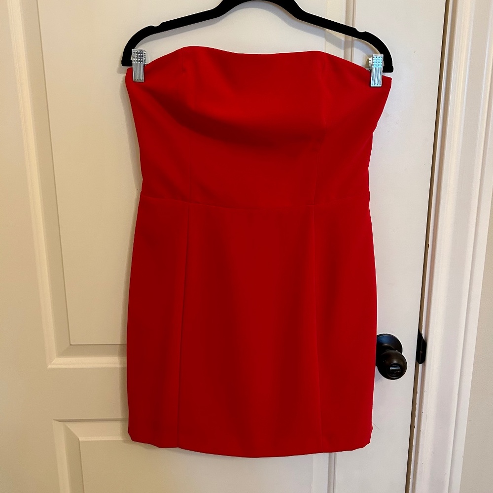 Amanda Uprichard Strapless Red Dress